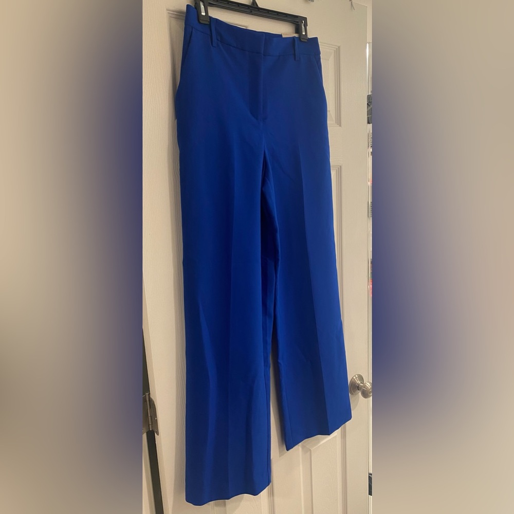 Summer blue - Joie vibrant cobalt blue wide straight trouser work pant slacks